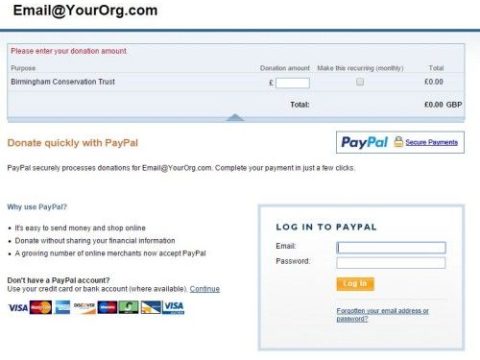 How do I link my PayPal to Facebook for donations?