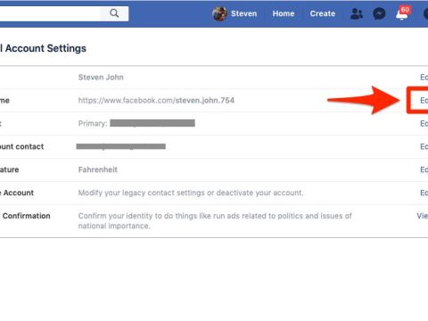 How do you change the username on a Facebook page?