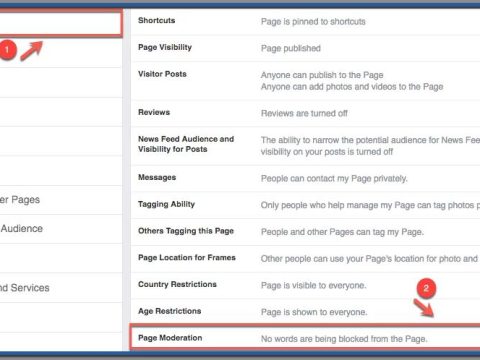 How do you block words on moderation list on Facebook?