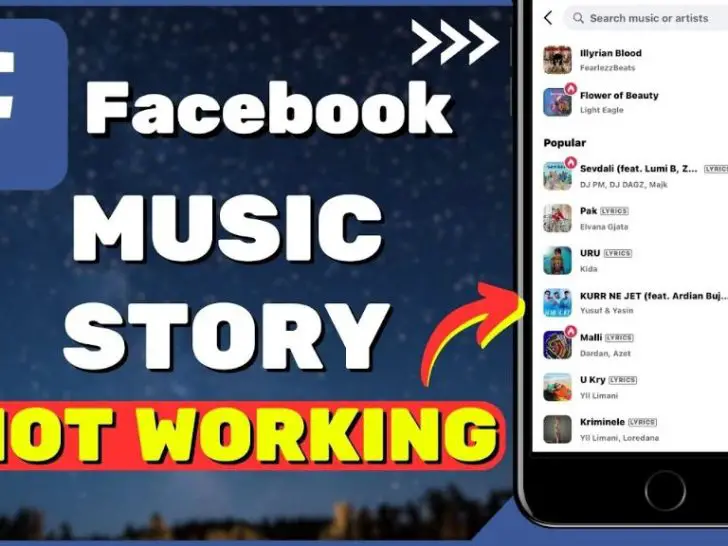 Why is music not available on Facebook stories?