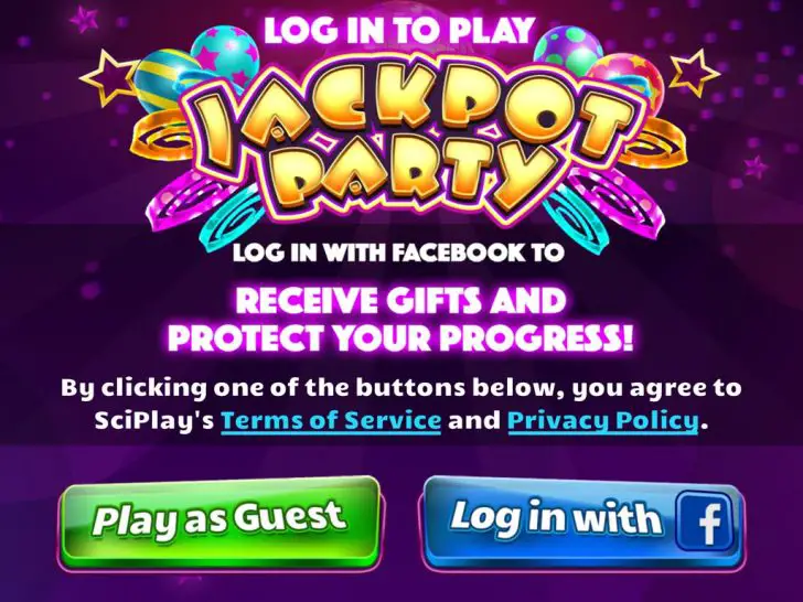 How do you connect to Jackpot Party on Facebook?