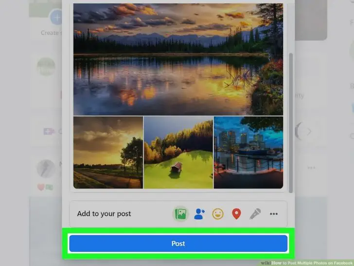 How do you post multiple photos on Facebook at once?