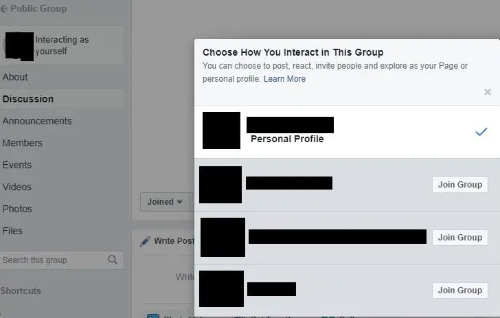 Can Facebook pages interact with groups