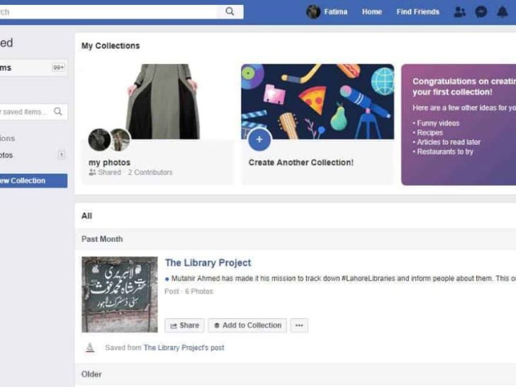 How do I create a featured collection on Facebook Lite