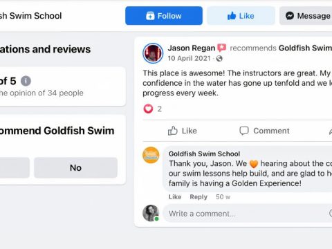 How do I post a recommendation on a Facebook group?