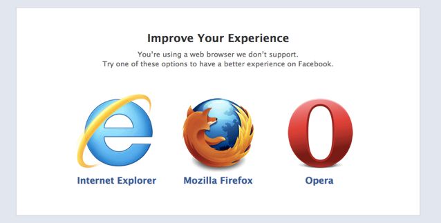 Why does Facebook say my browser is not supported