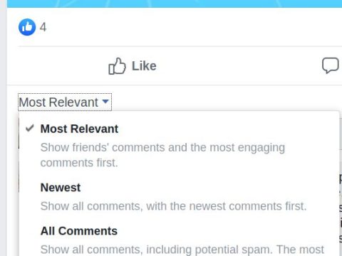 Why is Facebook only showing most relevant comments?