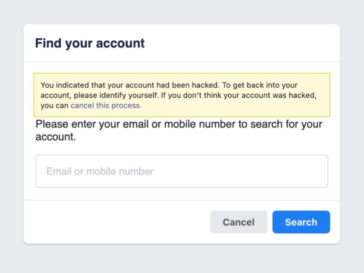 What if the hacker changed my Facebook email and password?