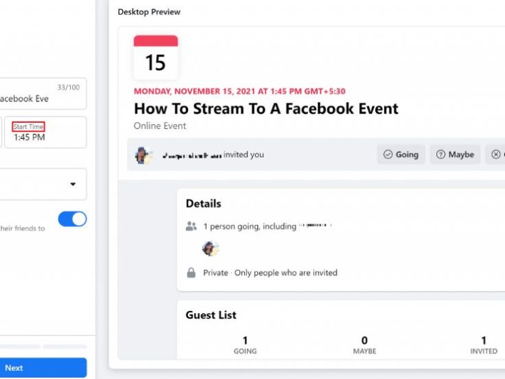 Can you do a Facebook live in a private event?