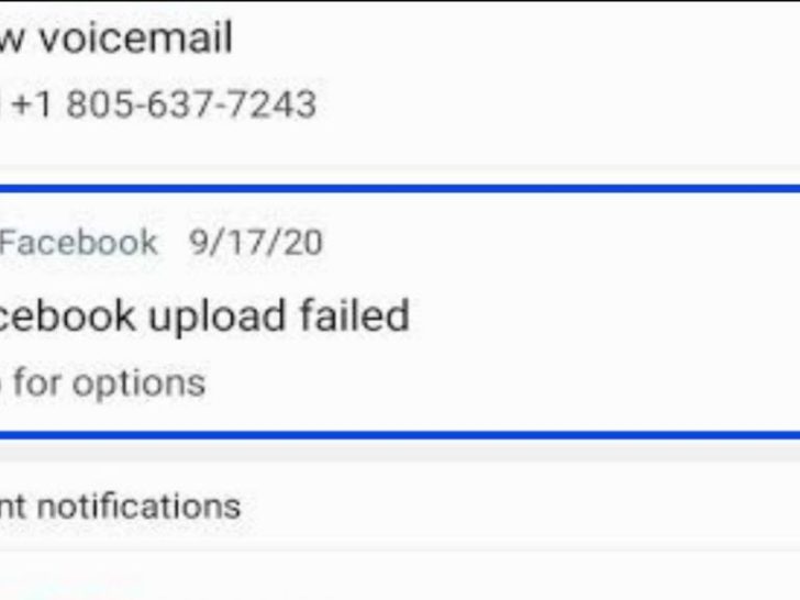 How do I get rid of Facebook upload failed notifications?