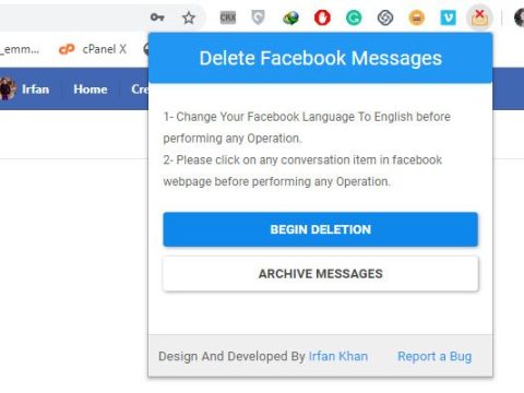 What is the extension to delete Facebook messages?