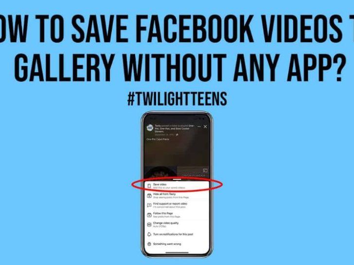 How to save video from Facebook to phone gallery without app?