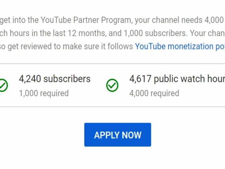 How do I apply for monetization