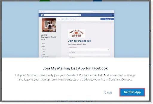 Does constant contact integrate with Facebook