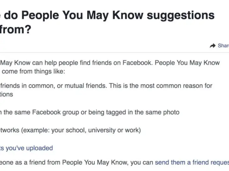 Why does people you may know pop up on Facebook?