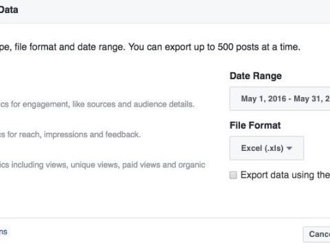 How do I export my Facebook insights report?