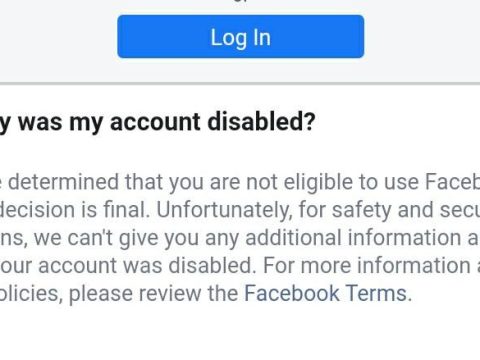 Why your account was disabled because we determined that you are ineligible to use Facebook?