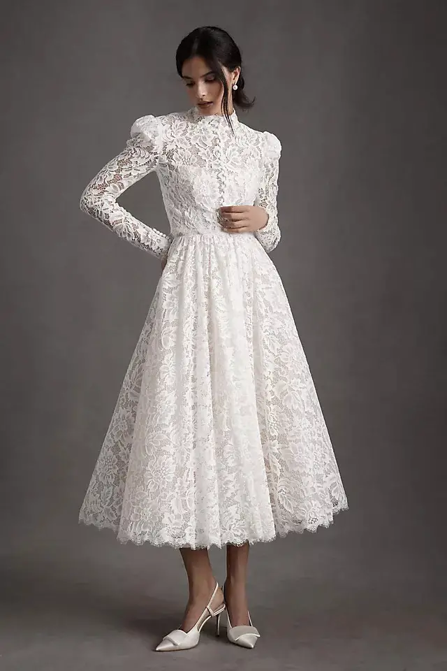 high neck spring wedding dresses