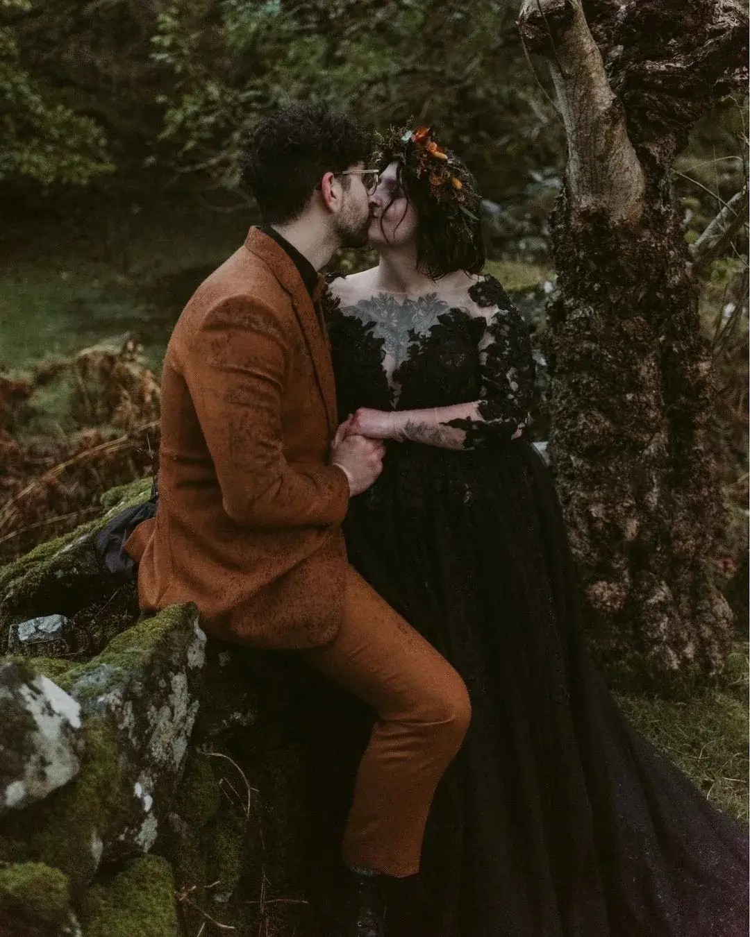 Styling a gothic wedding dress