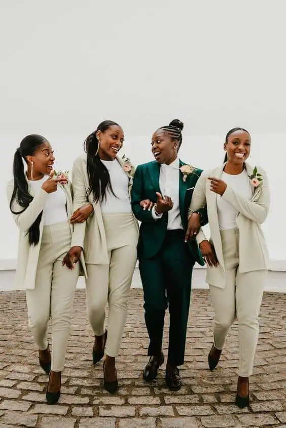 Styling bridesmaids in suits