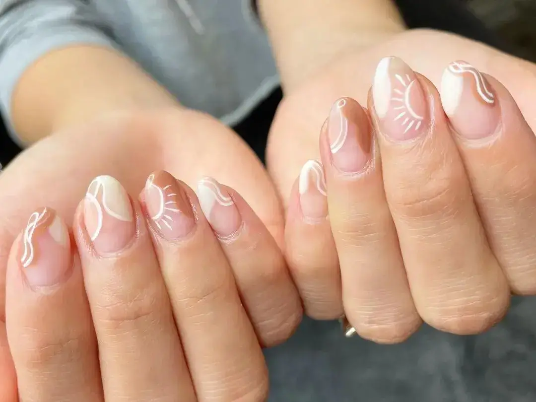 Watercolour floral nails