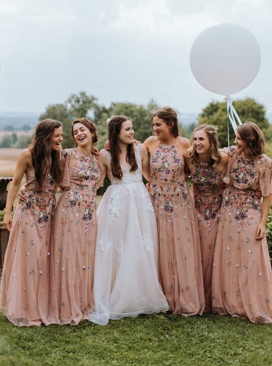 Floral Printed bridesmaid dresses