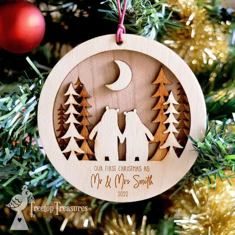 Funny first Christmas married ornament