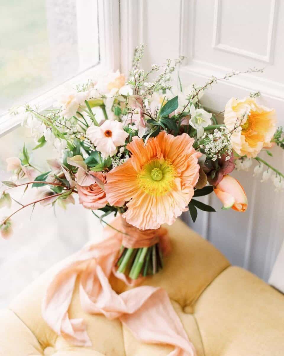 Romantic Peach Bridal Bouquet