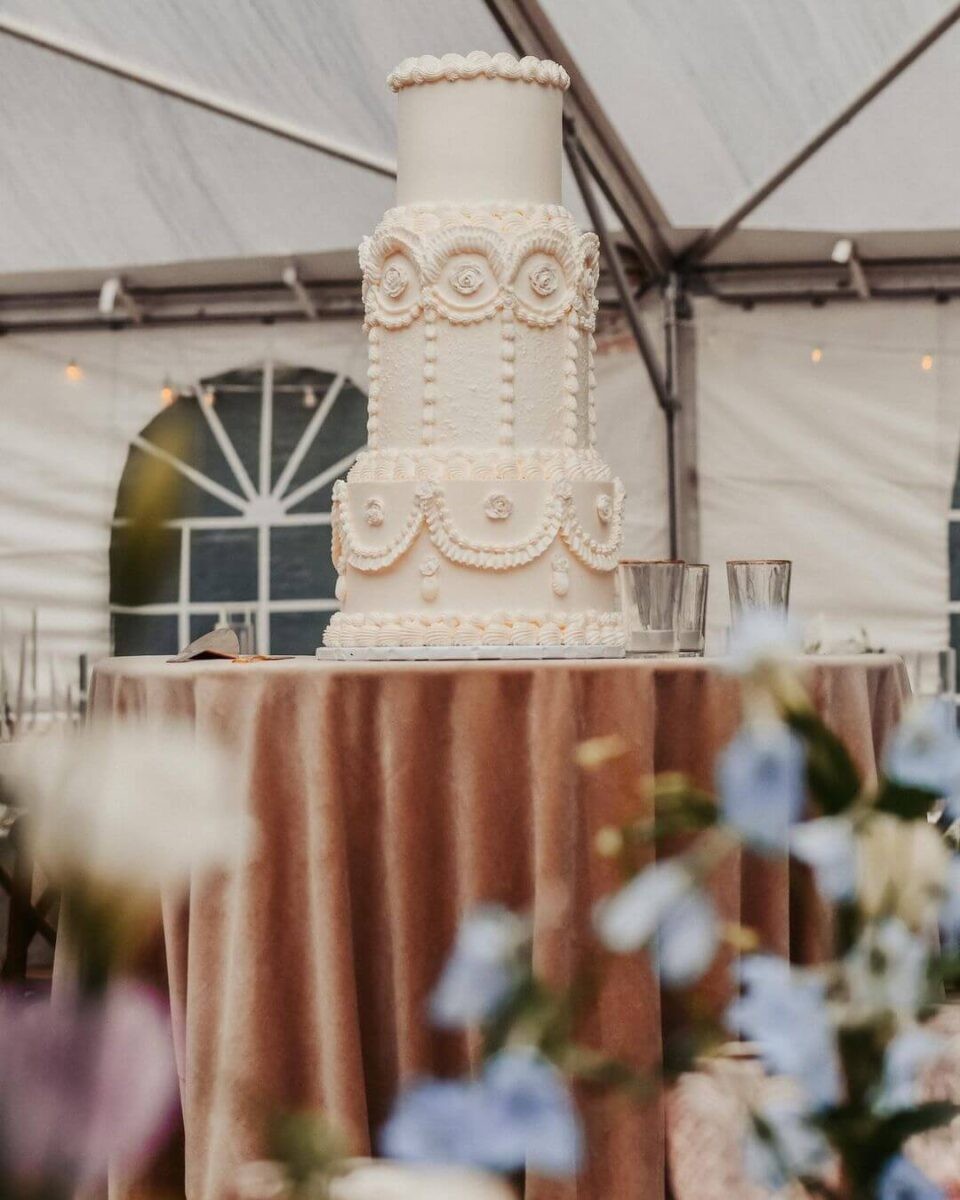 three tier simple cherry cake