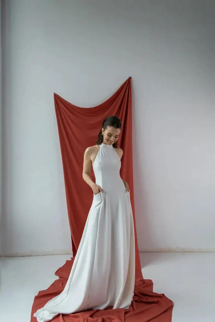 high neck spring wedding dresses