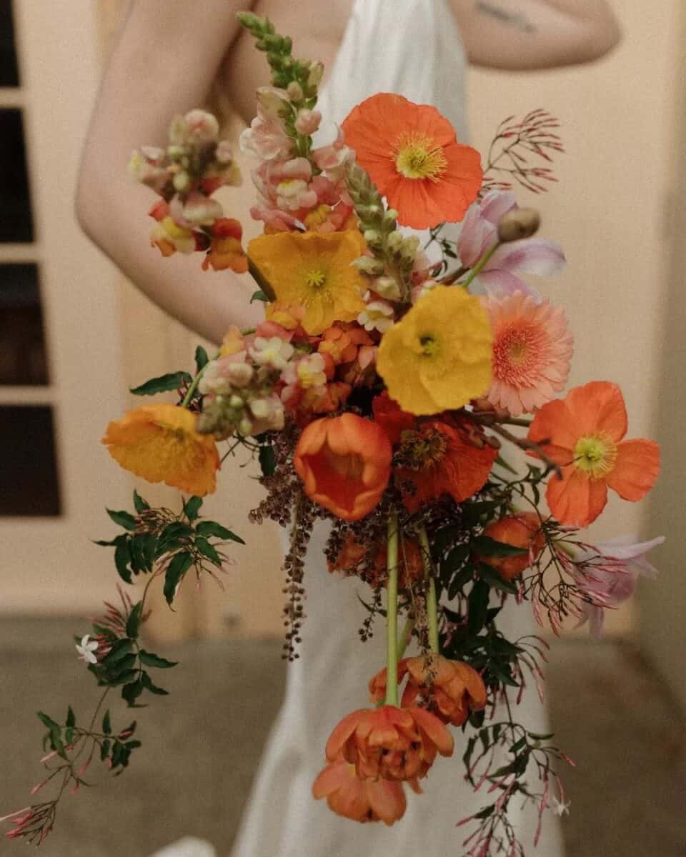 meadow inspired bridal bouquet