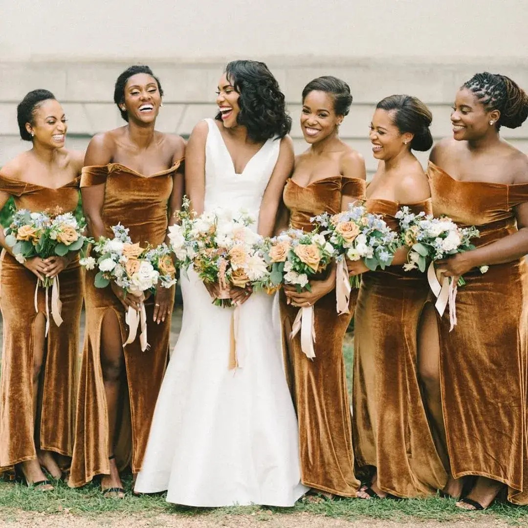 styling a velvet bridesmaid dress