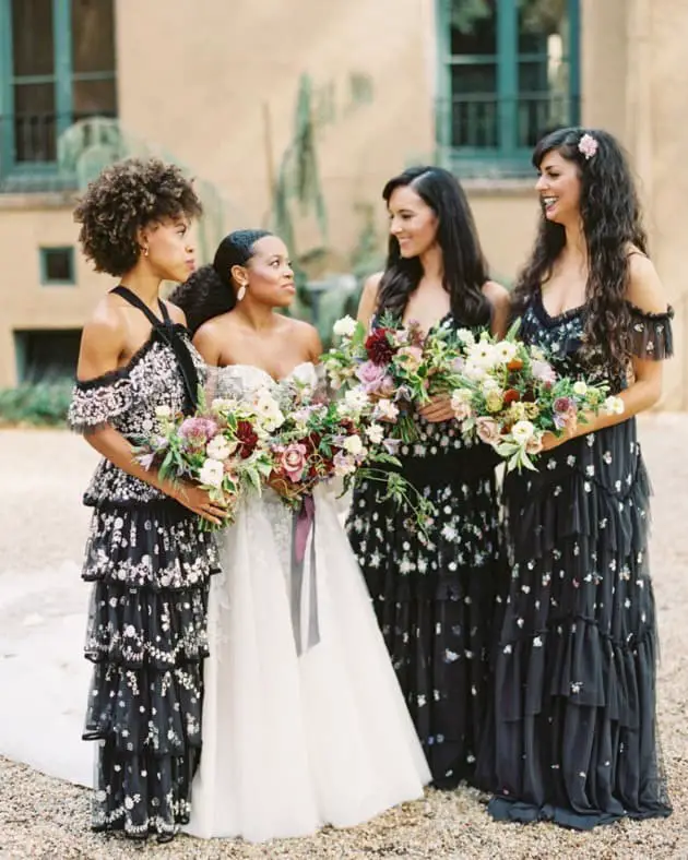 Floral Printed bridesmaid dresses