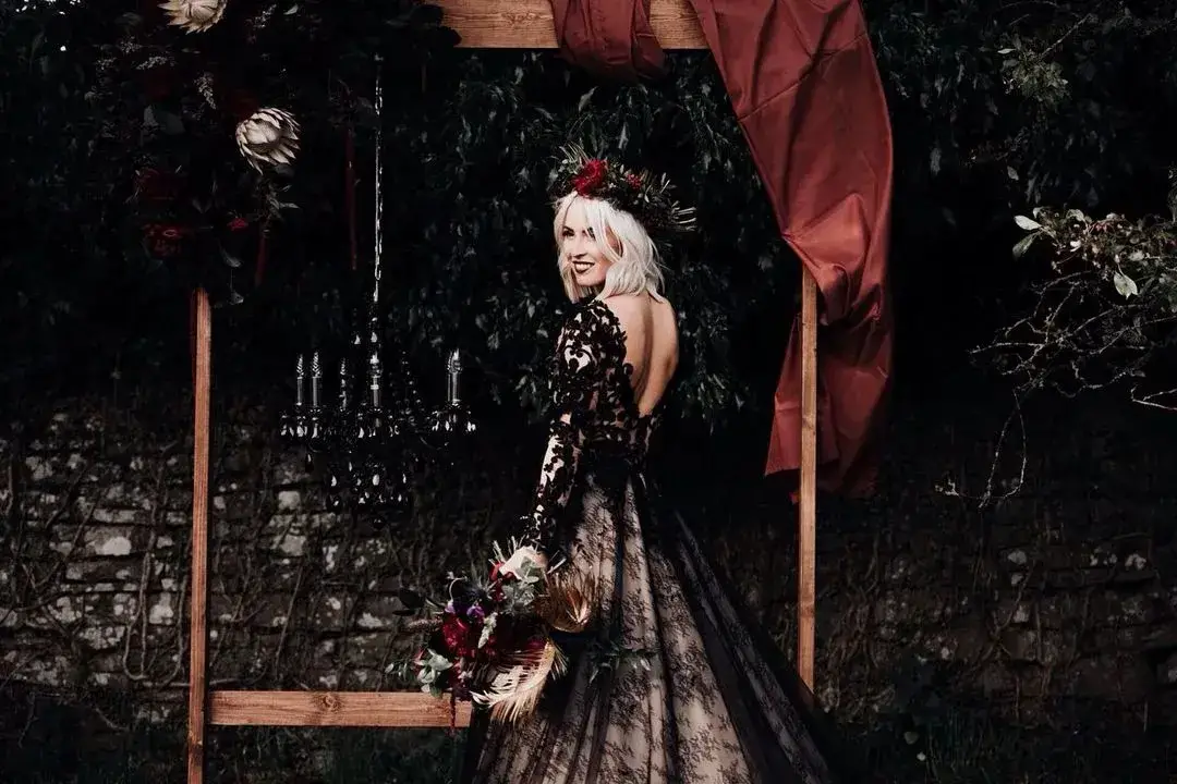 Styling a gothic wedding dress