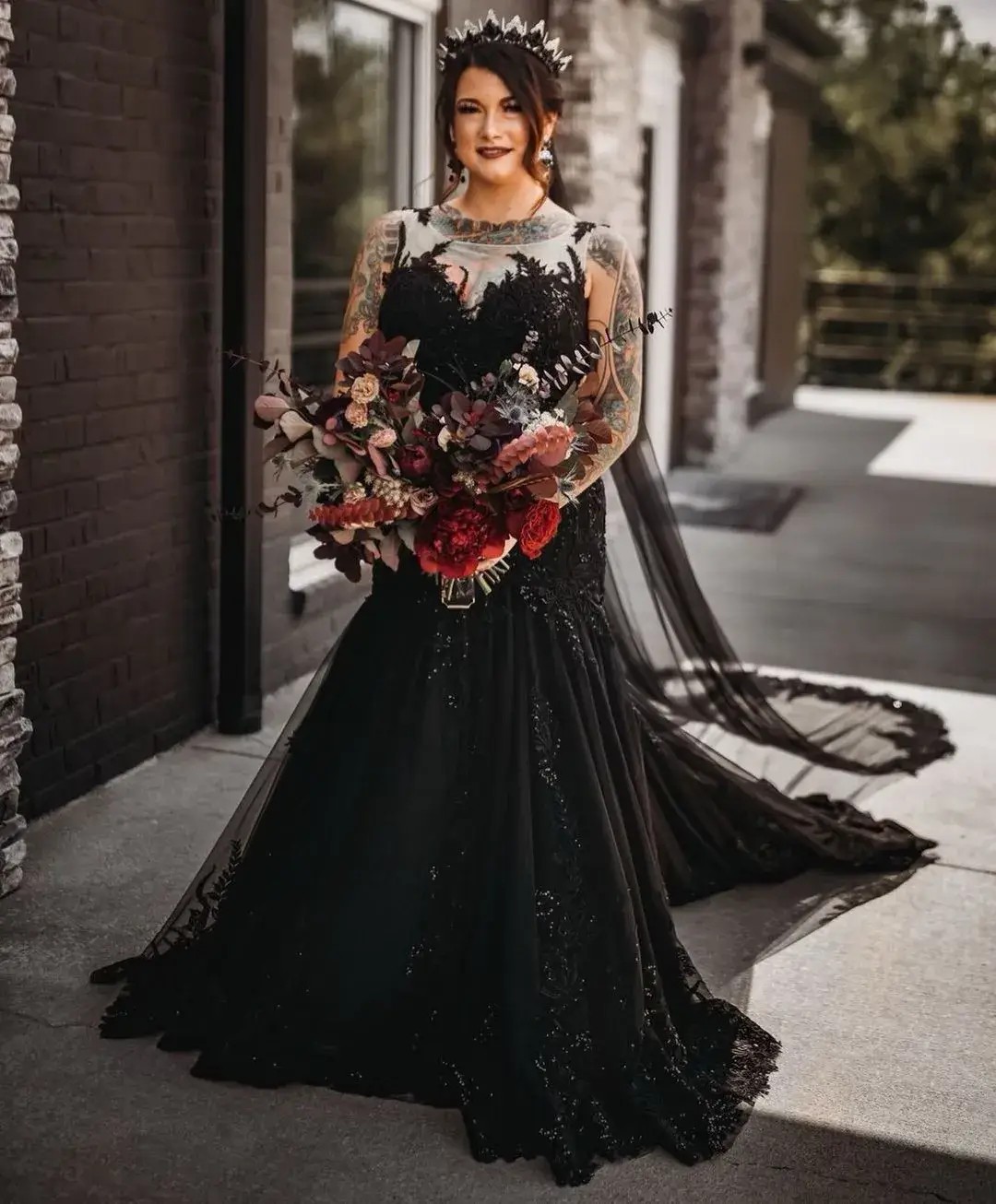 Styling a gothic wedding dress