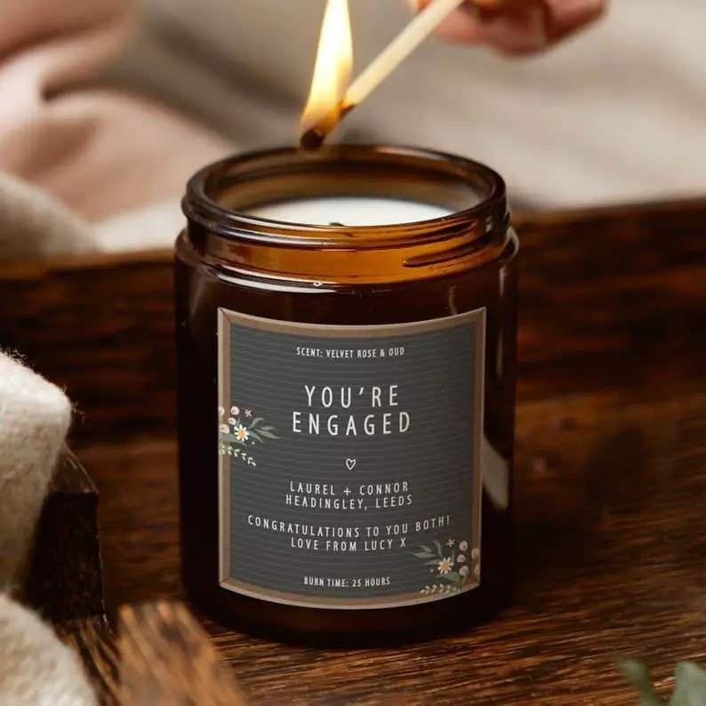 unique engagement gift CANDLEs