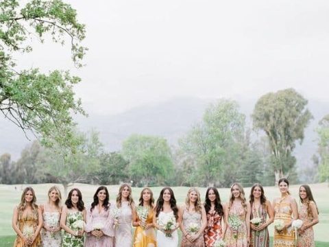 Patterned Bridesmaid Dresses