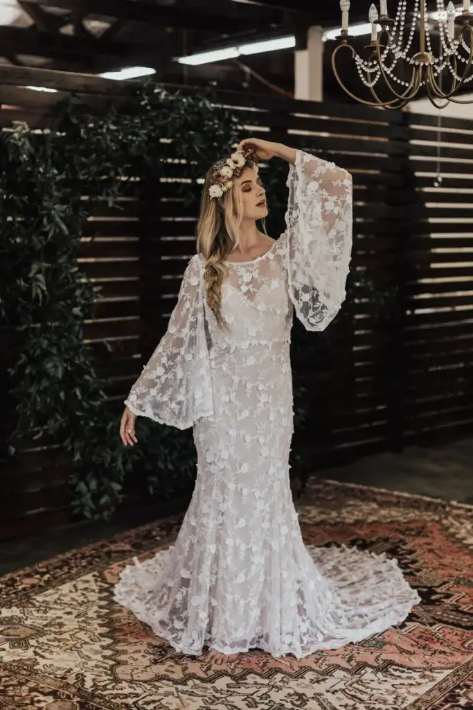 Long sleeve bridal outfits