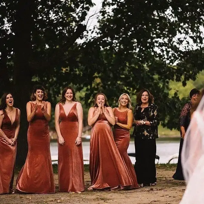 styling a velvet bridesmaid dress