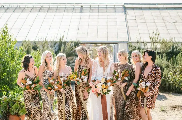 Animal print bridesmaid dresses