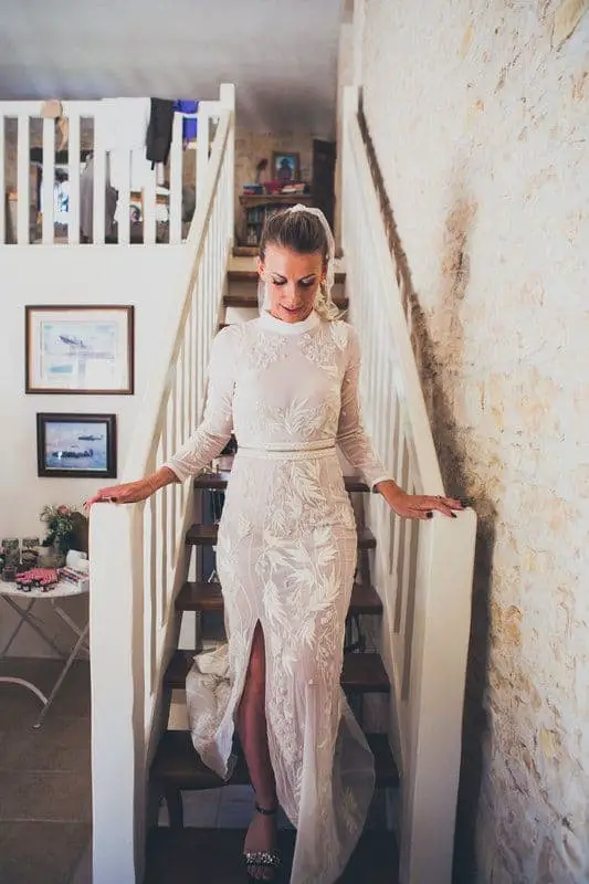 Long sleeve bridal outfits